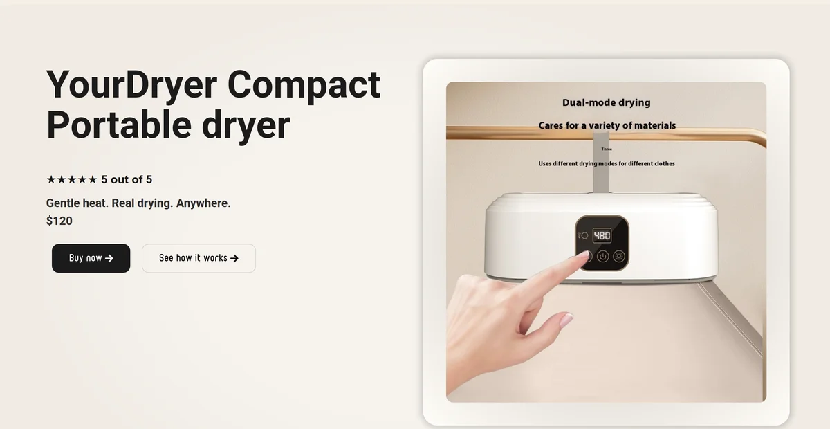 YourDryer - პორტატული საშრობის ონლაინ მაღაზია — პროექტის ეკრანის ანაბეჭდი